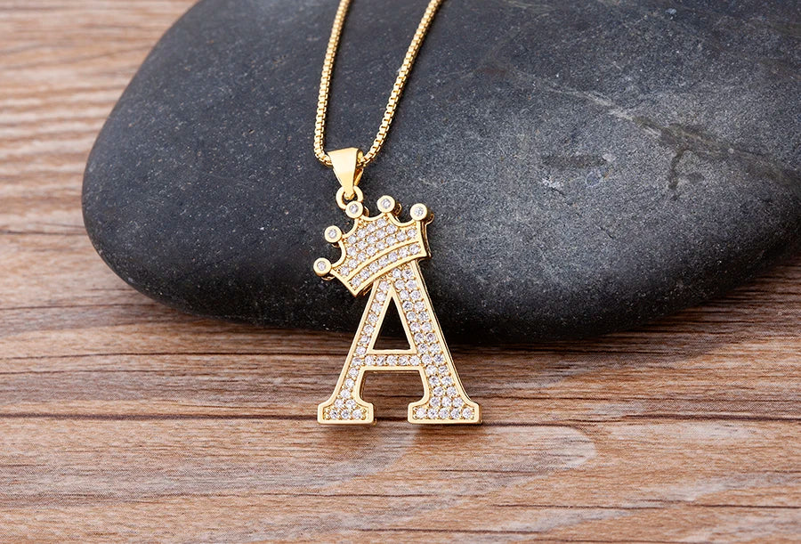 Women’s AAA Cubic Zirconia Letter Pendant Necklace