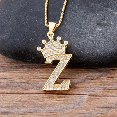 Women’s AAA Cubic Zirconia Letter Pendant Necklace