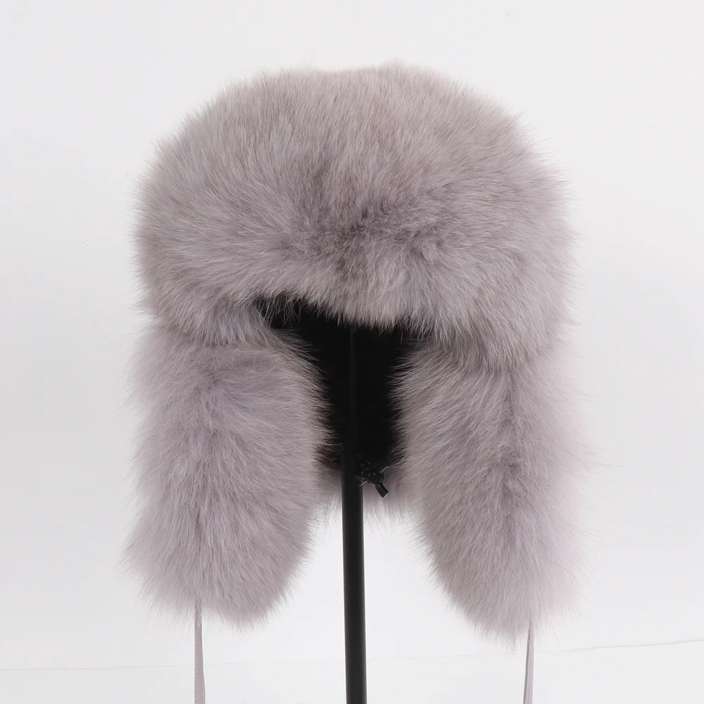 Women's Genuine Fox Fur Ushanka Hat