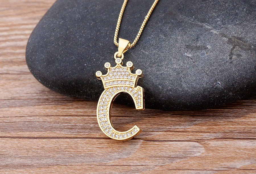 Women’s AAA Cubic Zirconia Letter Pendant Necklace