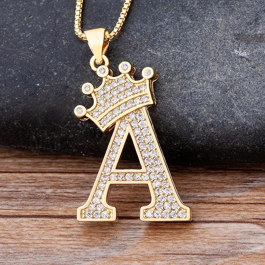 Women’s AAA Cubic Zirconia Letter Pendant Necklace