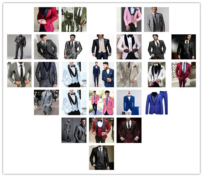 CustomizedNew White And Brown Formal Men Suit Groom Groomsman Wedding Party Prom Business Male Tuxedos 3 Piece Set Blazer Vest P