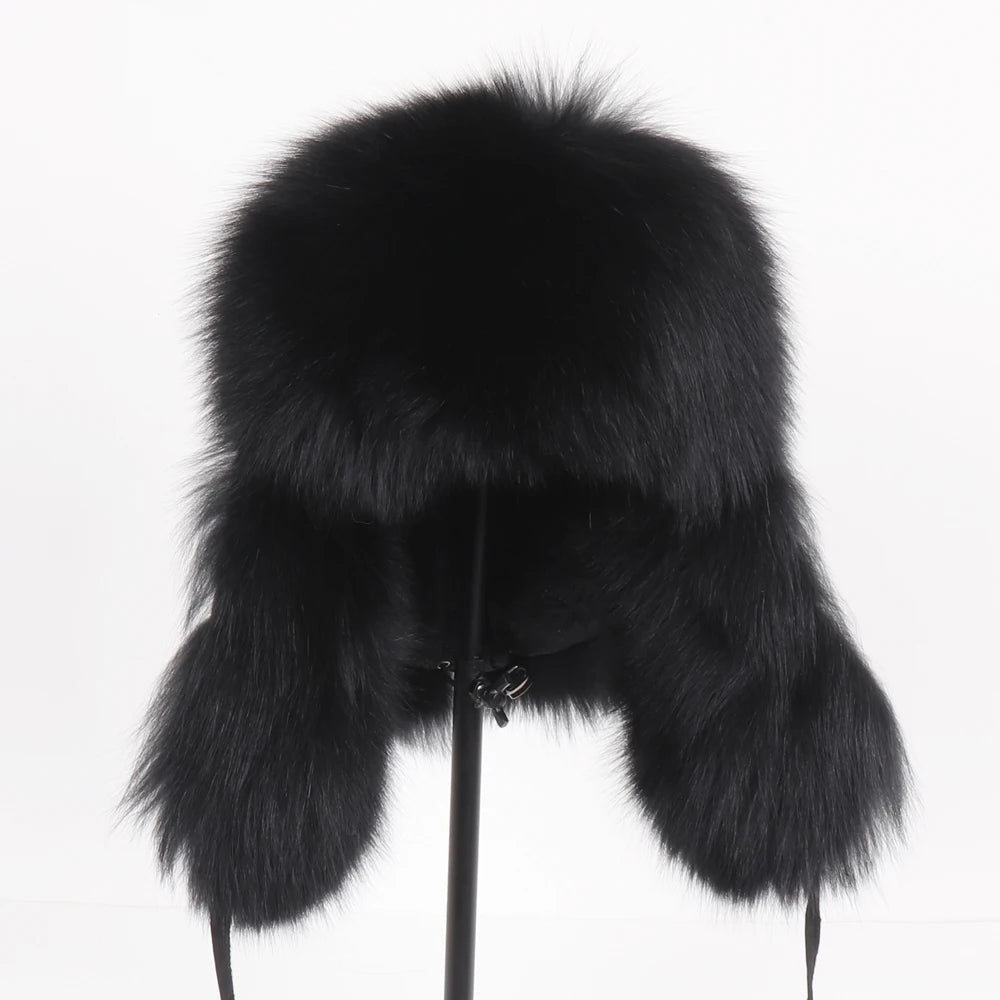 Women's Genuine Fox Fur Ushanka Hat