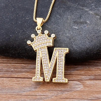 Women’s AAA Cubic Zirconia Letter Pendant Necklace