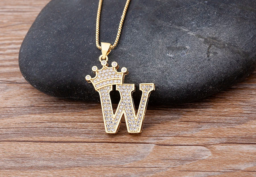 Women’s AAA Cubic Zirconia Letter Pendant Necklace