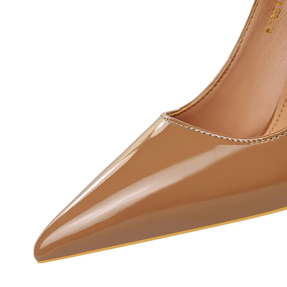 Patent Leather Pointed Toe High Heel Pumps