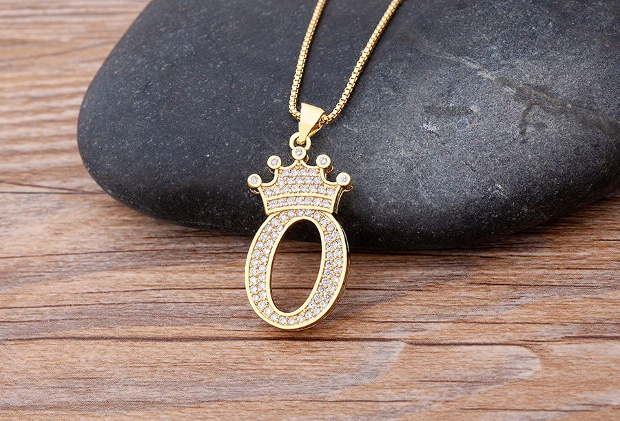 Women’s AAA Cubic Zirconia Letter Pendant Necklace