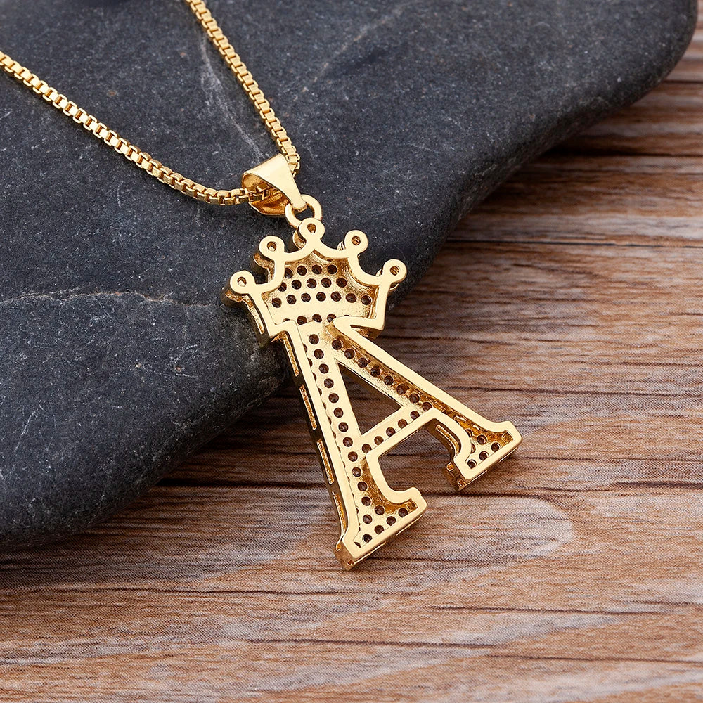 Women’s AAA Cubic Zirconia Letter Pendant Necklace