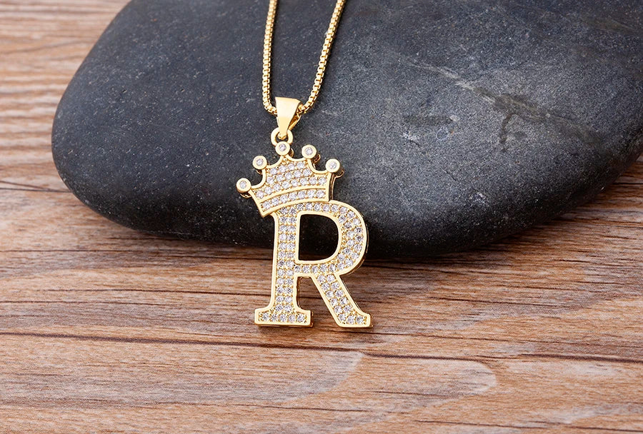Women’s AAA Cubic Zirconia Letter Pendant Necklace