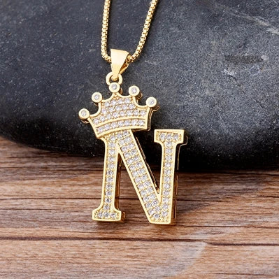 Women’s AAA Cubic Zirconia Letter Pendant Necklace