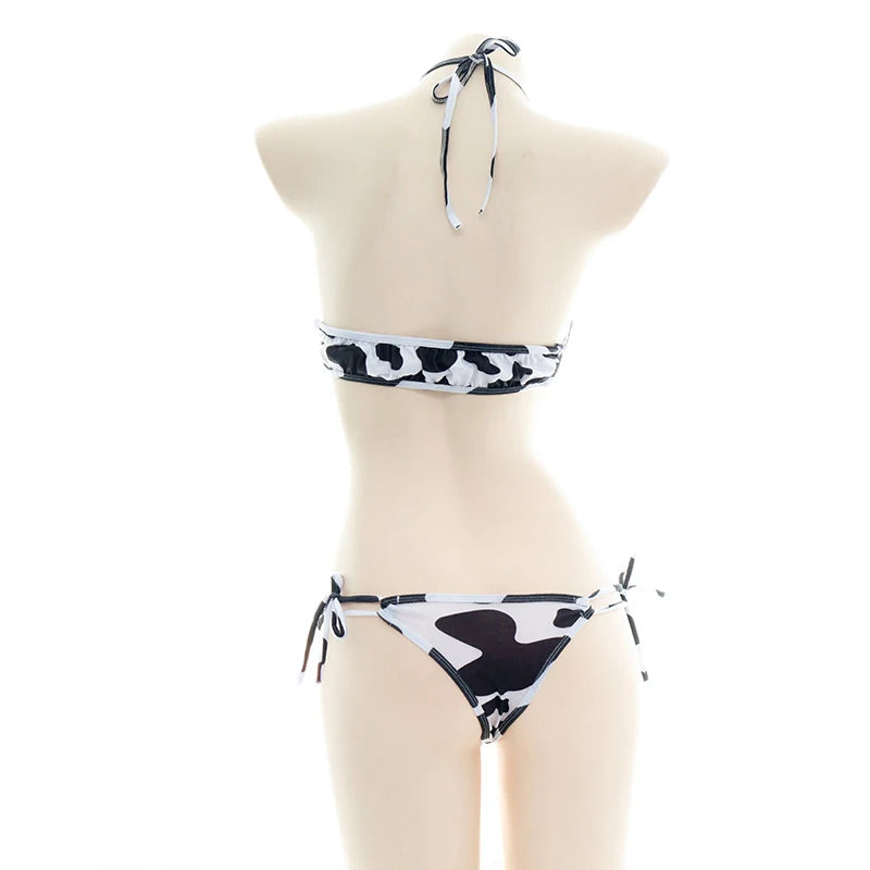 Women’s Kawaii Cow Maid Swimsuit Cosplay Set