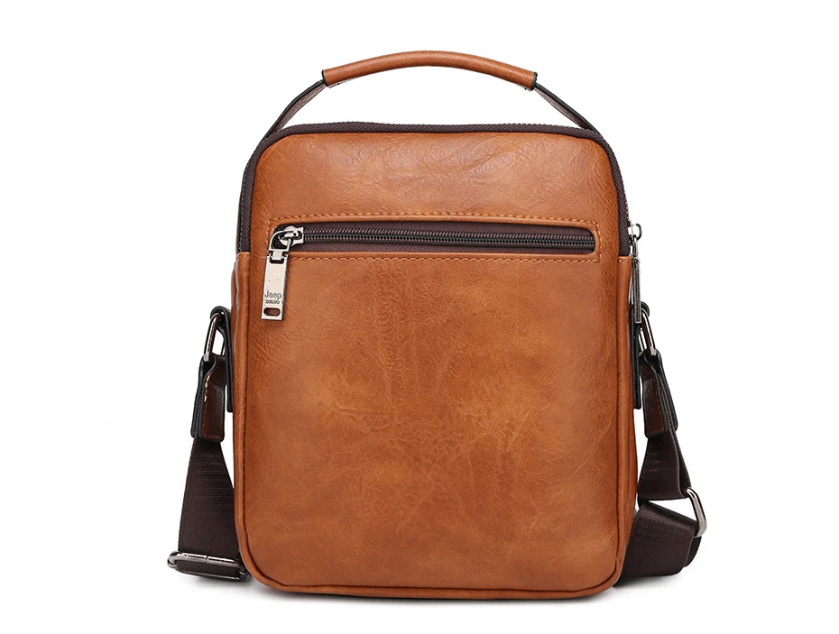 JEEP BULUO Multi-Function Business Handbag for Men – Large Capacity Leather Messenger Shoulder & Crossbody Bag