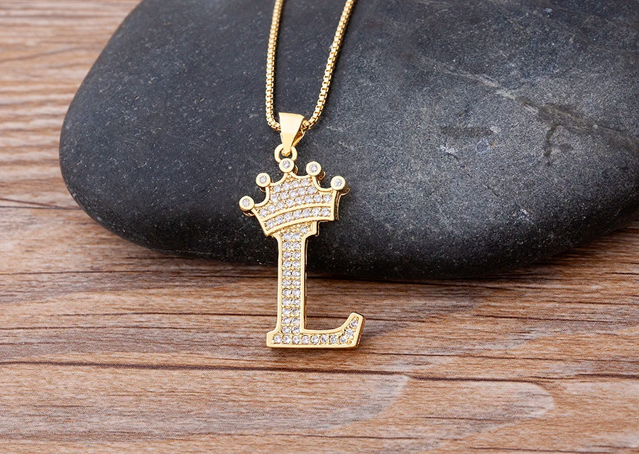 Women’s AAA Cubic Zirconia Letter Pendant Necklace
