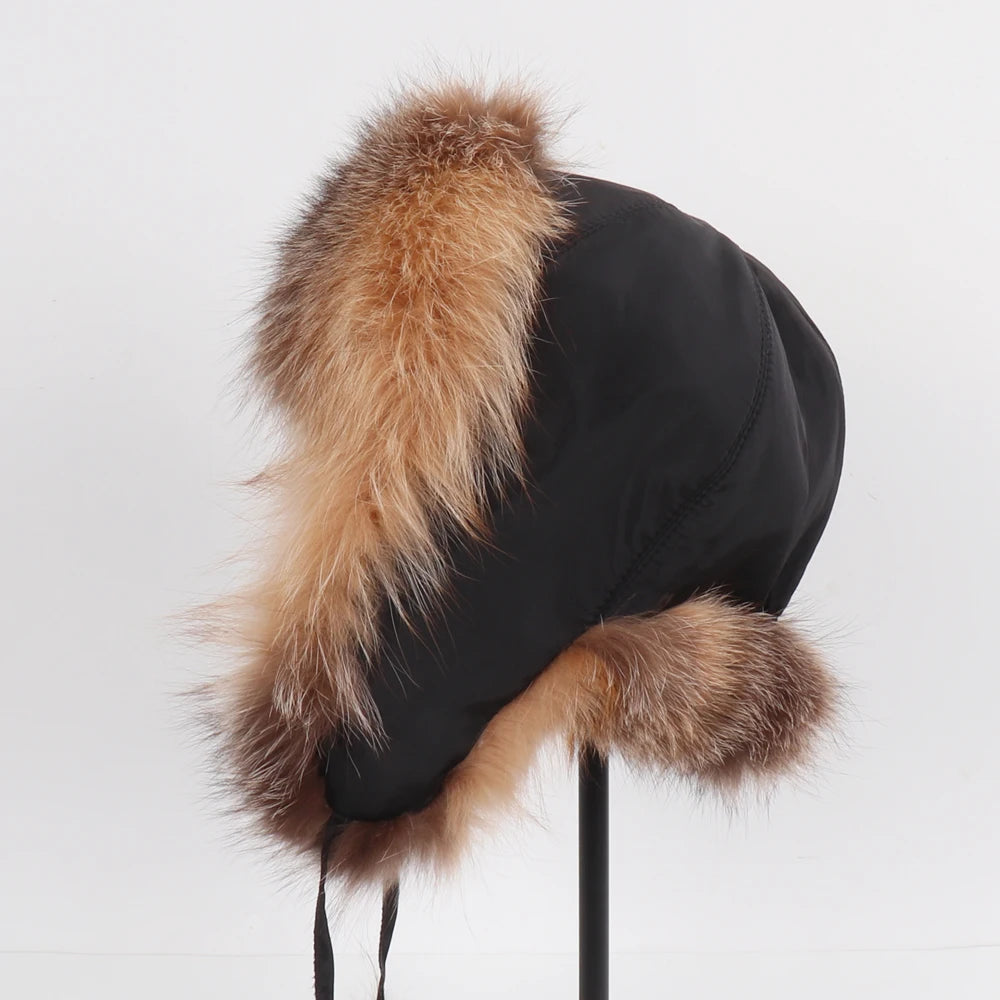 Women's Genuine Fox Fur Ushanka Hat