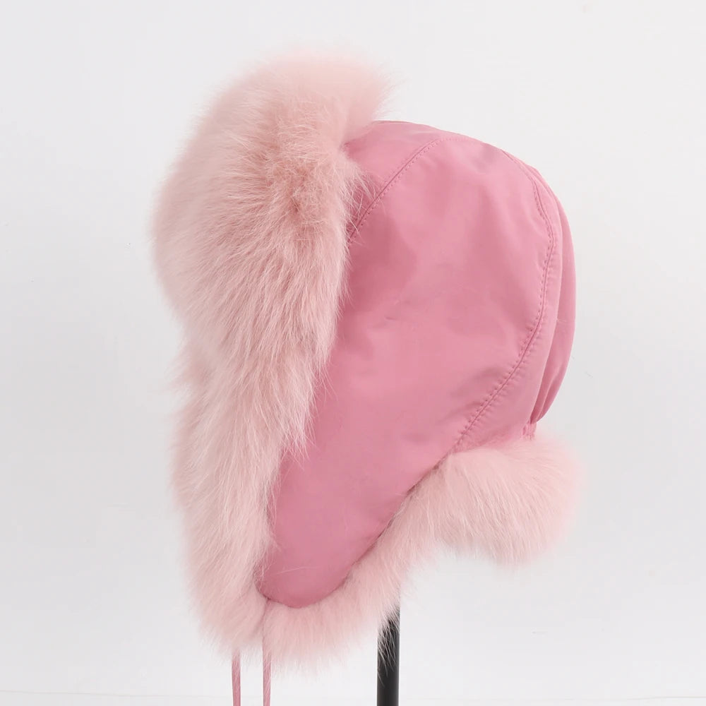 Women's Genuine Fox Fur Ushanka Hat