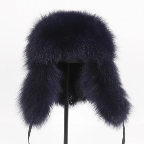 Women's Genuine Fox Fur Ushanka Hat