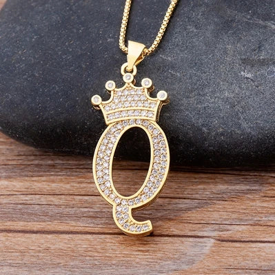 Women’s AAA Cubic Zirconia Letter Pendant Necklace