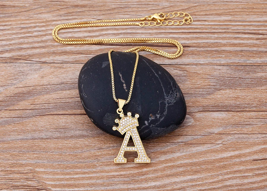 Women’s AAA Cubic Zirconia Letter Pendant Necklace