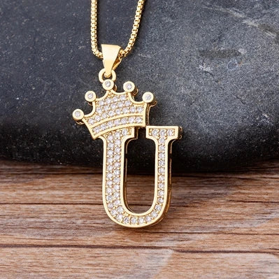Women’s AAA Cubic Zirconia Letter Pendant Necklace