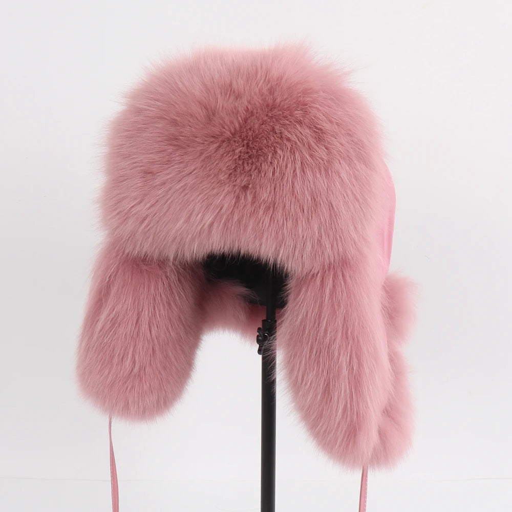 Women's Genuine Fox Fur Ushanka Hat