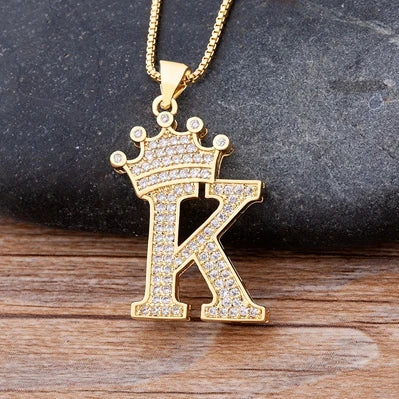 Women’s AAA Cubic Zirconia Letter Pendant Necklace