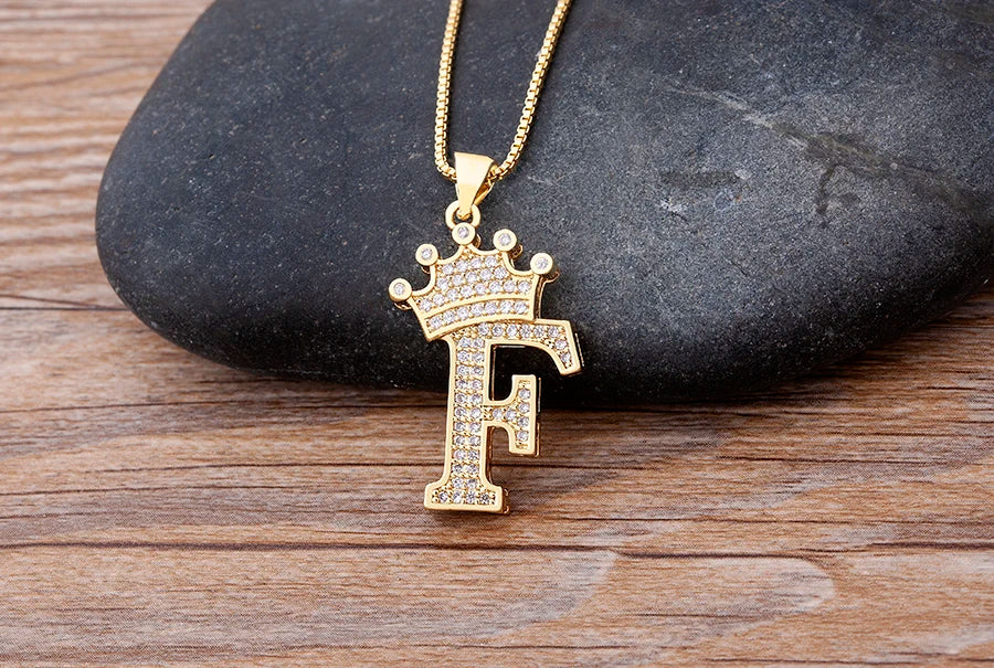 Women’s AAA Cubic Zirconia Letter Pendant Necklace