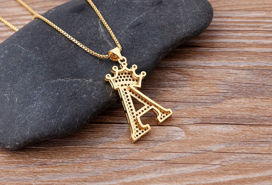 Women’s AAA Cubic Zirconia Letter Pendant Necklace