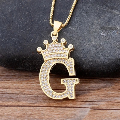 Women’s AAA Cubic Zirconia Letter Pendant Necklace