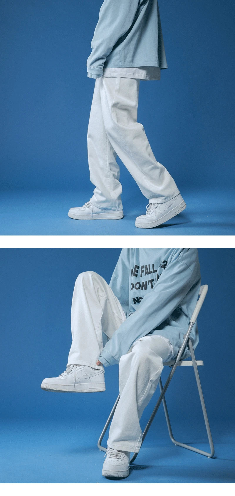 Straight Jeans men white Loose unisex Denim Trousers Trend Neutral Jeans Men baggy Casual Solid  Man Women Pants Hip Hop jeans