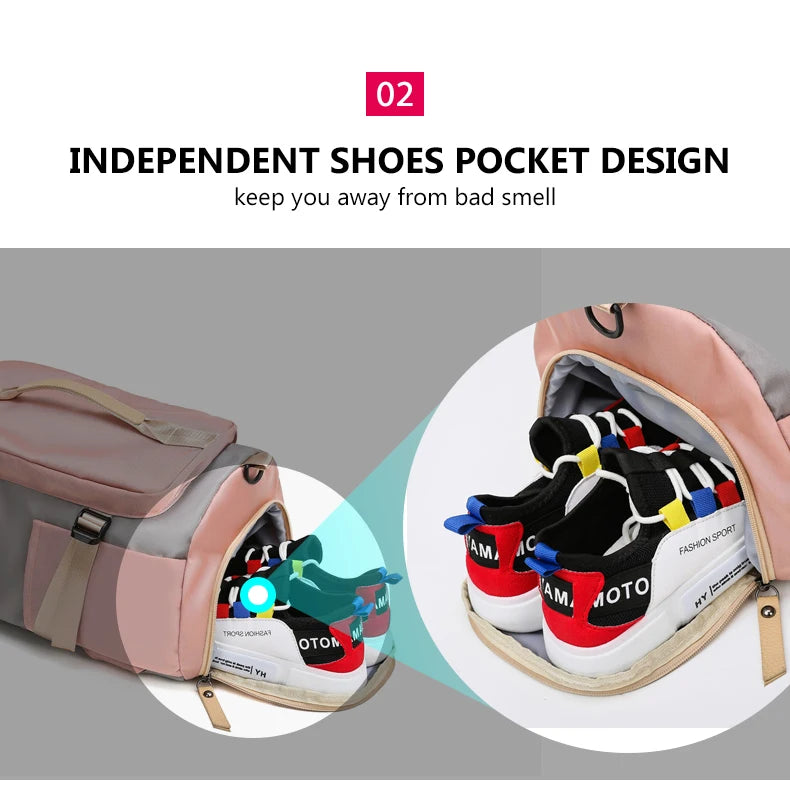 Women’s Gym Backpack & Travel Sports Bag with Shoe Storage – Multi-Use Fitness Shoulder Bag for Workouts, School & Daily Travel