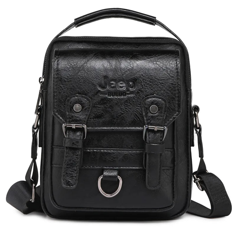 JEEP BULUO Multi-Function Business Handbag for Men – Large Capacity Leather Messenger Shoulder & Crossbody Bag