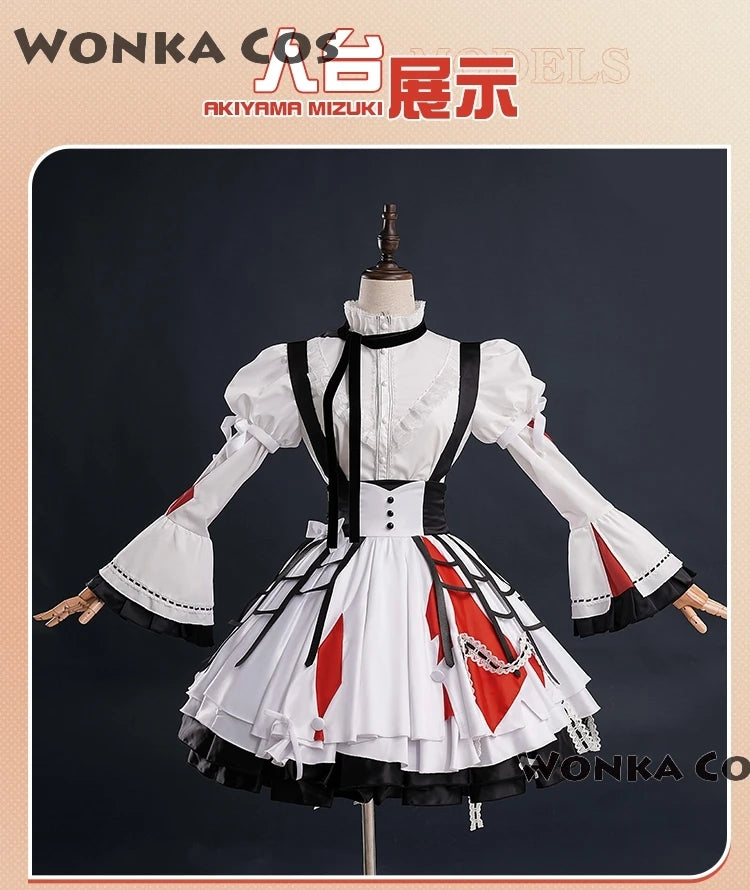 Project Sekai Akiyama Mizuki Cosplay Costume PJSK Lovely Lolita Party White Dress Wig Mizu5 Uniform Women Halloween Outfit