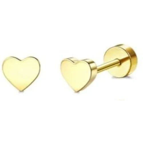 14K Gold-Plated Stainless Steel Classic Stud Earrings