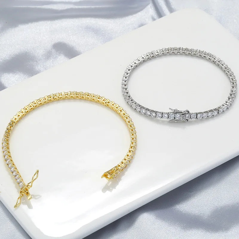 Factory Price D VVS1 Moissanite Tennis Bracelet – 925 Sterling Silver Single Row Classic Bracelet for Women & Men with GRA Certificate