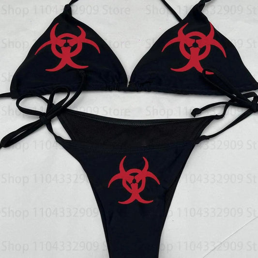 Women’s Y2K Gothic Graphic Bikini Set