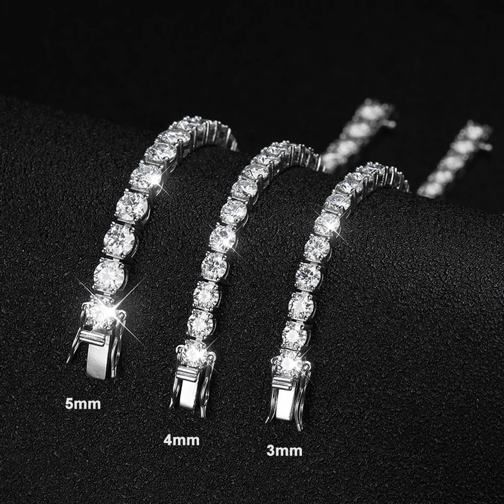 Factory Price D VVS1 Moissanite Tennis Bracelet – 925 Sterling Silver Single Row Classic Bracelet for Women & Men with GRA Certificate