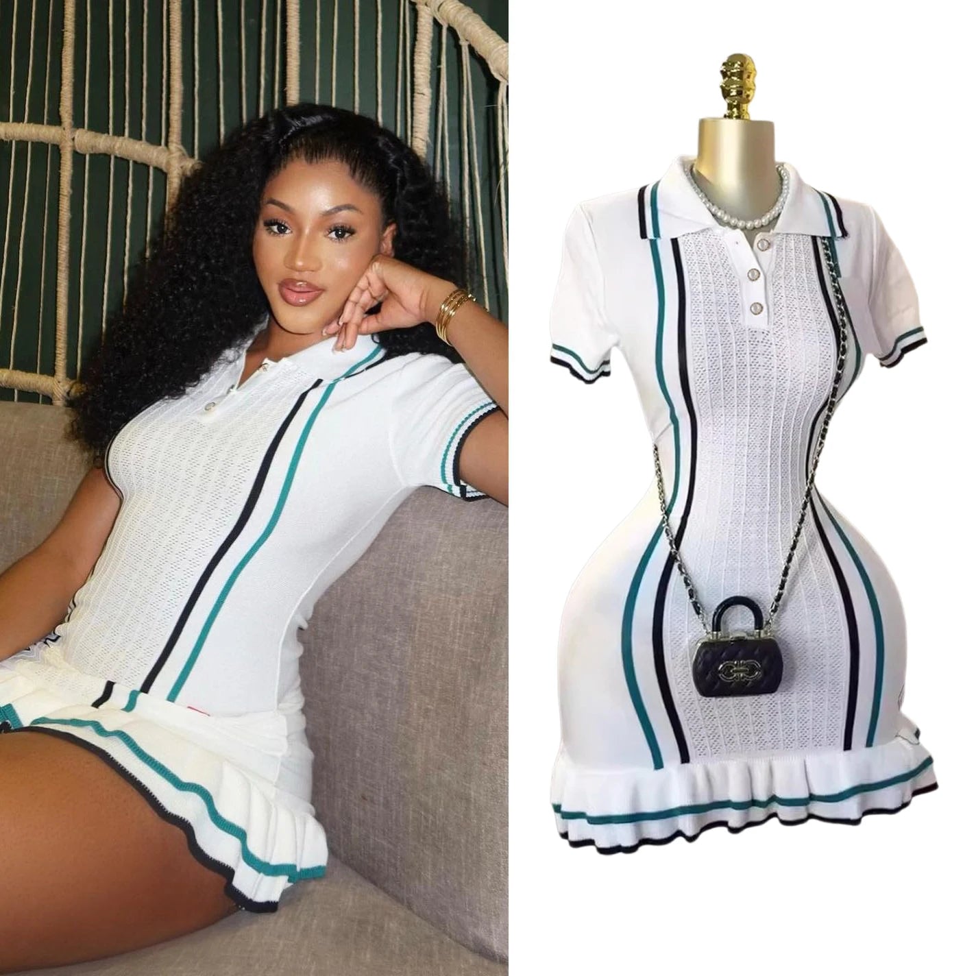Chic Ruffle Knit Mini Dress