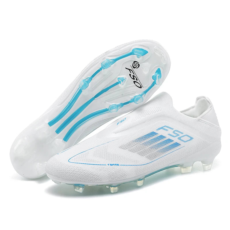 Men's Football Boots Without-lace Youth FG/TF Field Training Studded Fast Soccer Cleats Professional Non Slip Football Shoes