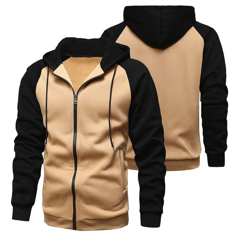 Men’s Biker Print Fleece Hoodie