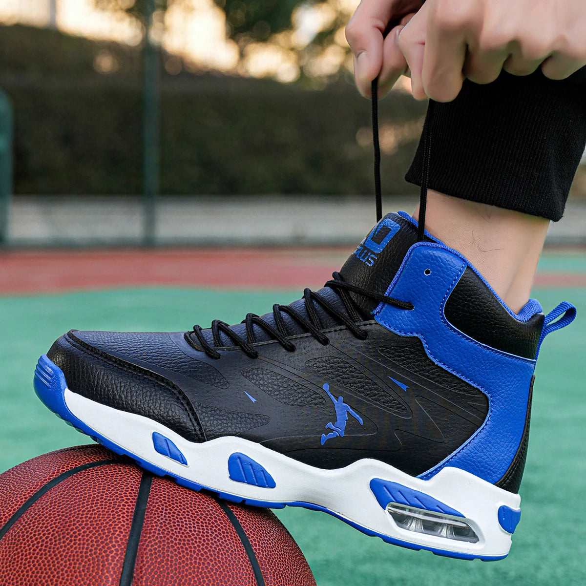 Fashion High-Top Basketball Shoes for Men Women Comfortable Leather Outdoor Training Athletic Sneakers Free Shipping