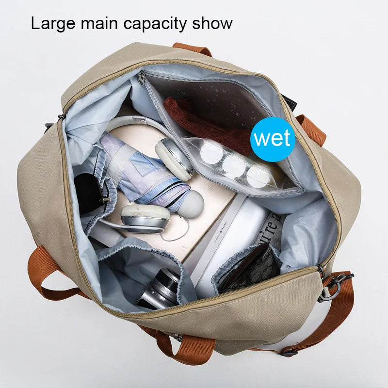 Travel Gym Duffle Bag – Portable Carry-On Weekender Shoulder & Crossbody Bag for Fitness, Sports and Short Trips