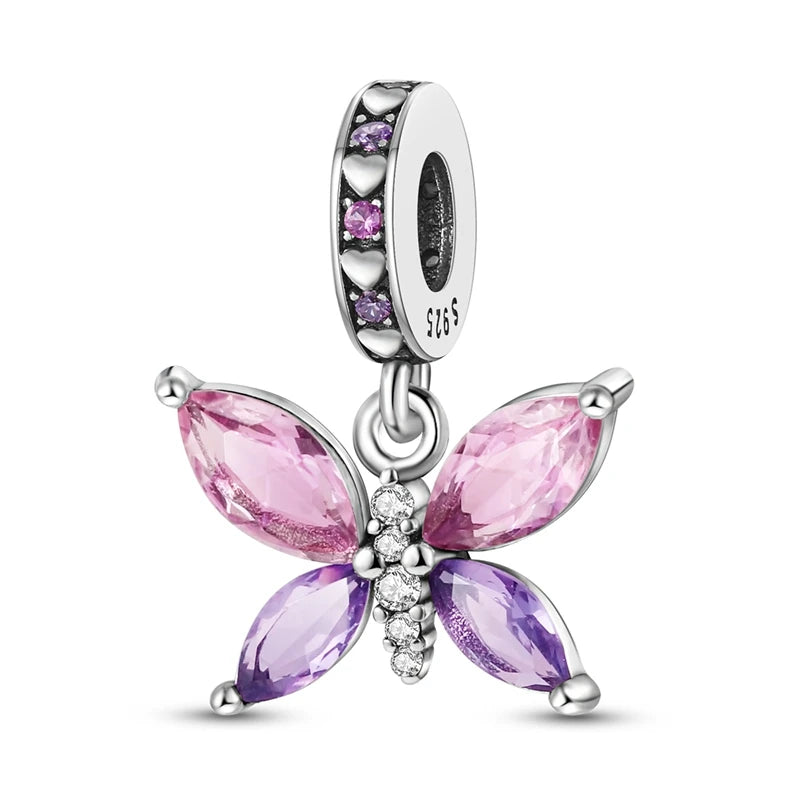 925 Sterling Silver Pink Ballet Girl Bow Pendant Charm Bead for Women – Elegant DIY Jewelry Making Charm for Bracelets & Necklaces