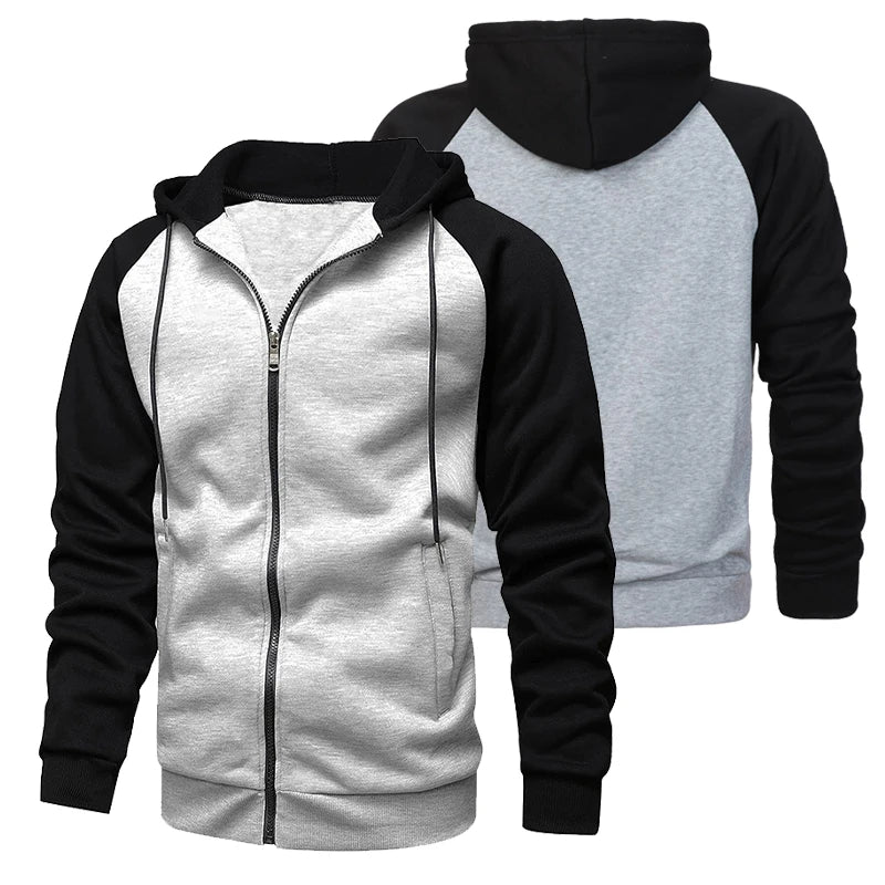 Men’s Biker Print Fleece Hoodie