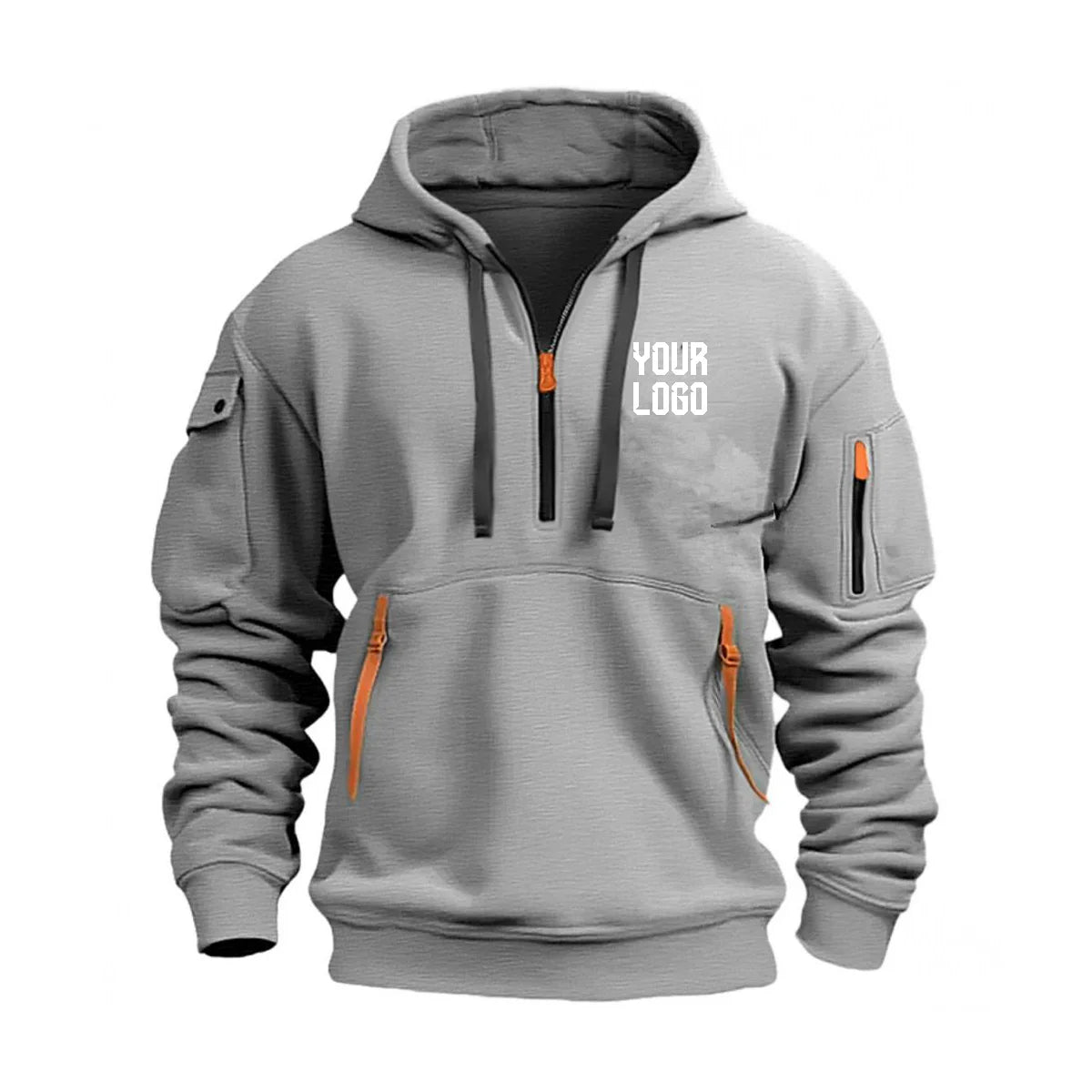 2025 Men’s & Women’s Multi-Pocket Fleece Hoodie Casual Ribbon Zip Pullover Loose-Fit Sports Sweatshirt Top