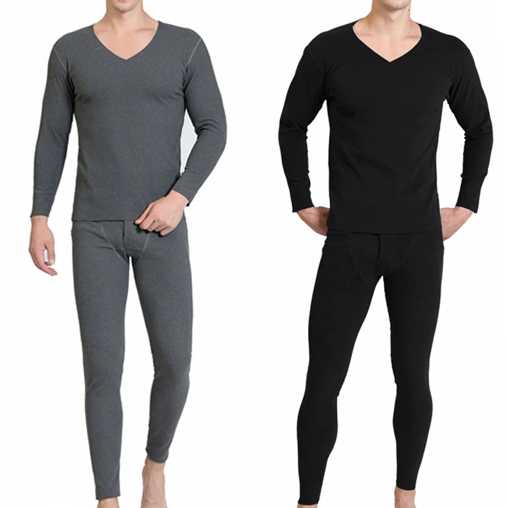 Men's Fleece-Lined Thermal Underwear Set