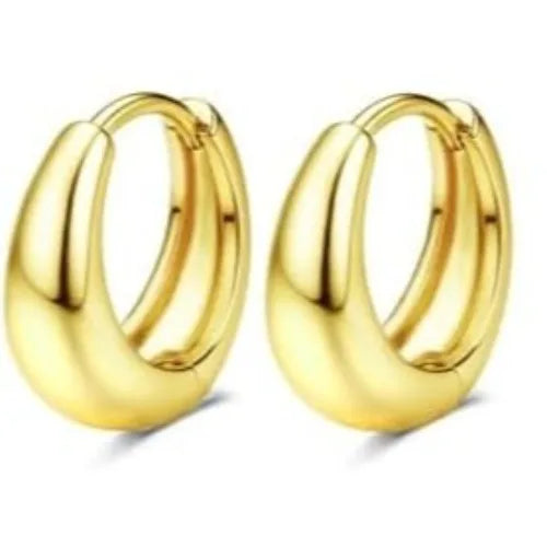 14K Gold-Plated Stainless Steel Classic Stud Earrings