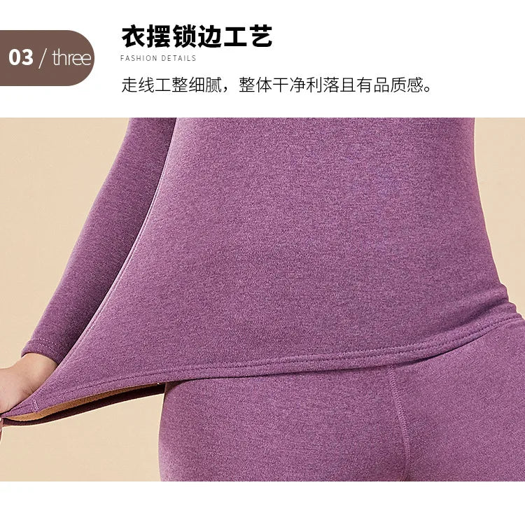 Men's Mock Neck Fleece Thermal Underwear Set