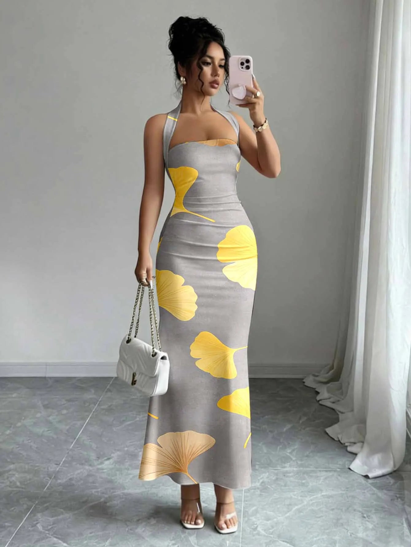 Women’s Sleeveless Halter Maxi Dress
