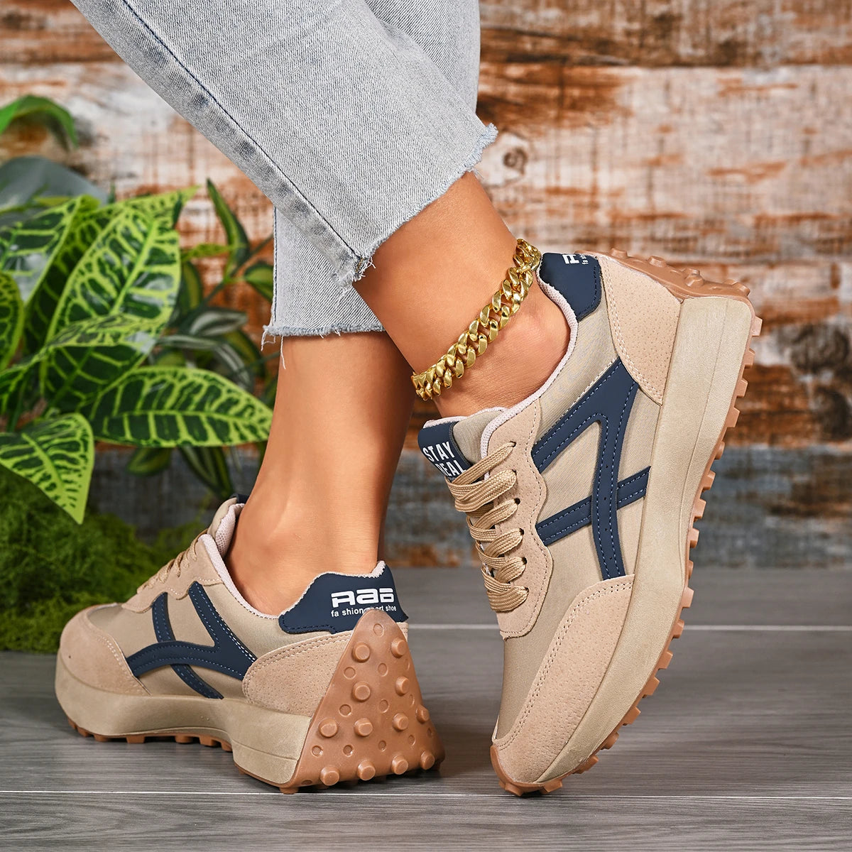 2026 New Women  Sneakers Spring Casual Lace Up Sport Sneakers Luxury Platform Anti-slip Running Shoes Women Zapatos De Mujer