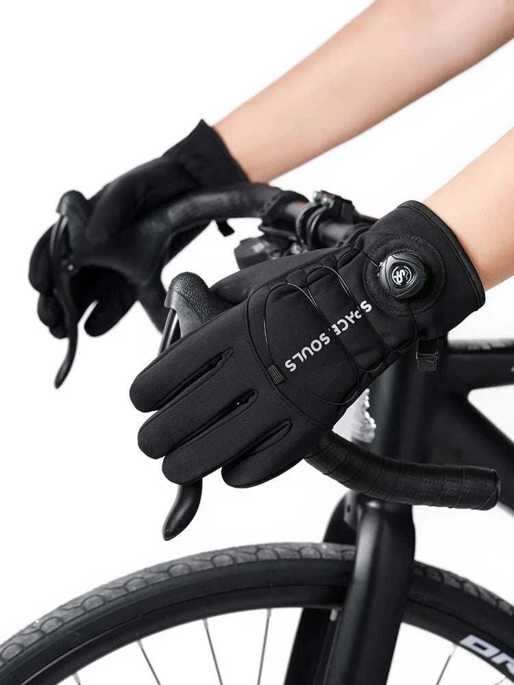 New Winter Buckle Cycling Gloves Unisex Windproof Touch Screen Warm Gloves Men's Women's Outdoor Sports Running Skiing Gloves